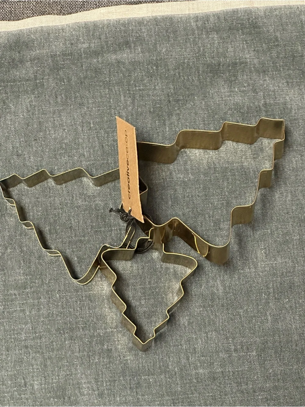 Creative Co-Op Gold Christmas Tree Cookie Cutters - Set of 3